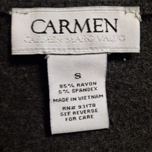 Carmen Marc Valvo Dark Gray Blouse Size Small - Picture 4 of 5